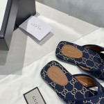 Gucci Women Cross with Square Tow Sandal Navy