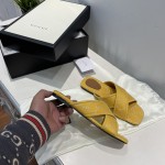 Gucci Women Cross with Square Tow Sandal Yellow