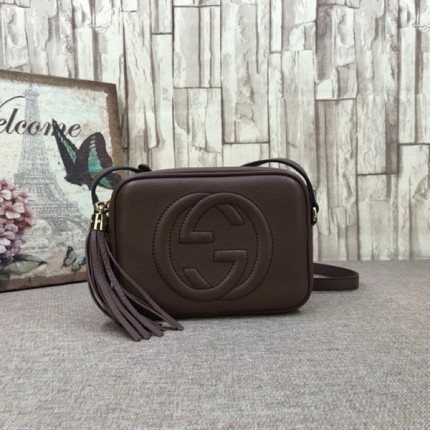 Gucci Soho Small Leather Disco Bag Chocolate 308364