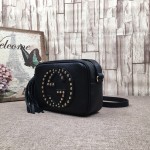 Gucci Soho Small Leather Disco Bag Black with Studs 308364