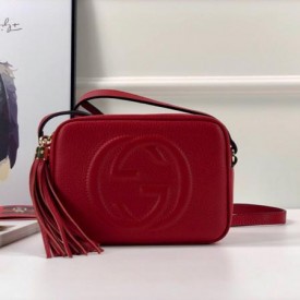 Gucci Soho Small Leather Disco Bag Red 308364