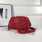 Gucci GG Marmont Small Matelasse Shoulder Bag Red 447632