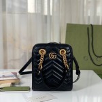 Gucci GG Marmont matelassé mini bag black ‎696123