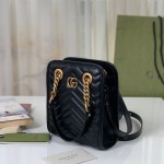 Gucci GG Marmont matelassé mini bag black ‎696123