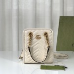 Gucci GG Marmont matelassé mini bag white ‎696123