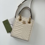 Gucci GG Marmont matelassé mini bag white ‎696123