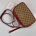 Gucci GG Marmont small shoulder bag with Original GG canvas Red