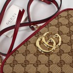 Gucci GG Marmont small shoulder bag with Original GG canvas Red