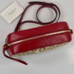 Gucci GG Marmont small shoulder bag with Original GG canvas Red