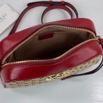 Gucci GG Marmont small shoulder bag with Original GG canvas Red