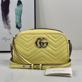 Gucci GG Marmont Small Matelasse Shoulder Bag Yellow 447632