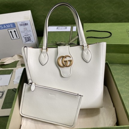 Gucci Small tote with Double G bag ‎652680 White