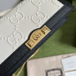 Gucci GG wallet with chain ‎676155 White/Black