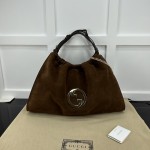 Gucci Blondie Large Tote Bag Brown Suede ‎747372