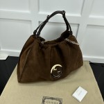 Gucci Blondie Large Tote Bag Brown Suede ‎747372