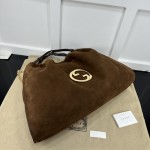 Gucci Blondie Large Tote Bag Brown Suede ‎747372