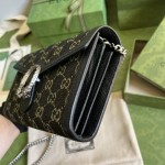 Gucci Dionysus GG Supreme chain wallet ‎401231 Black