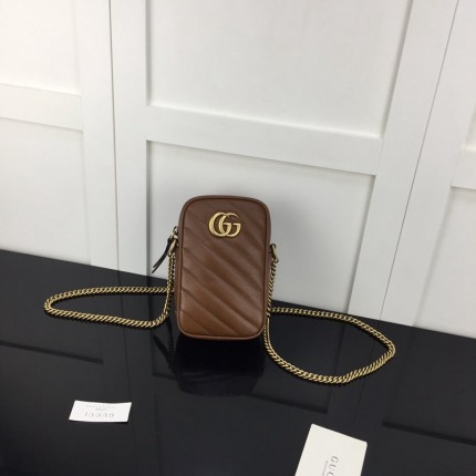 Gucci GG Marmont matelassé mini bag Brown