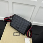 Gucci GG black Supreme canvas GG crossbody bag ‎771167