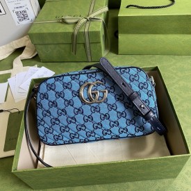 Gucci GG Marmont Multicolour small shoulder bag blue 447632