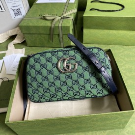 Gucci GG Marmont Multicolour small shoulder bag green 447632