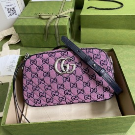 Gucci GG Marmont Multicolour small shoulder bag pink 447632