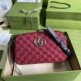 Gucci GG Marmont Multicolour small shoulder bag red 447632