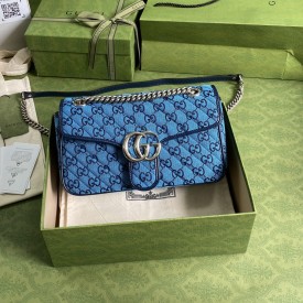 Gucci GG Marmont Multicolour small shoulder bag blue