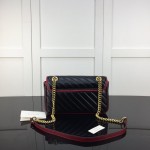 Gucci GG Marmont small matelassé shoulder bag Black / Red 