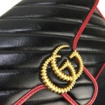 Gucci GG Marmont small matelassé shoulder bag Black / Red 