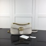 Gucci GG Marmont small matelassé shoulder bag White