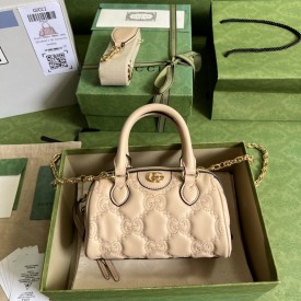 Replica Gucci GG matelassé leather top handle bag