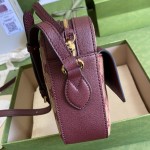 Gucci Horsebit 1955 small bag ‎burgundy GG canvas 