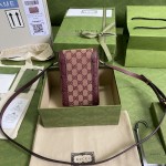 Gucci Horsebit 1955 mini bag ‎burgundy GG canvas ‎625615