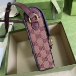 Gucci Horsebit 1955 mini bag ‎burgundy GG canvas ‎625615