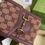 Gucci Horsebit 1955 mini bag ‎burgundy GG canvas ‎625615