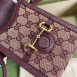 Gucci Horsebit 1955 mini bag ‎burgundy GG canvas ‎625615