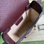 Gucci Horsebit 1955 mini bag ‎burgundy GG canvas ‎625615