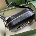 Gucci Horsebit 1955 Small Shoulder Bag Black Leather ‎760196