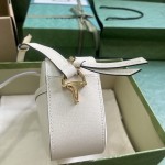 Gucci Horsebit 1955 Small Shoulder Bag WhIte Leather ‎760196