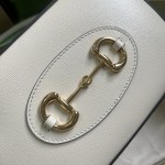 Gucci Horsebit 1955 Small Shoulder Bag WhIte Leather ‎760196