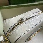 Gucci Horsebit 1955 Small Shoulder Bag WhIte Leather ‎760196