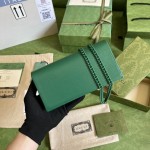 Gucci Horsebit 1955 wallet with chain ‎621892 Green