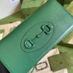 Gucci Horsebit 1955 wallet with chain ‎621892 Green