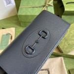 Gucci Horsebit 1955 wallet with chain ‎621892 Navy