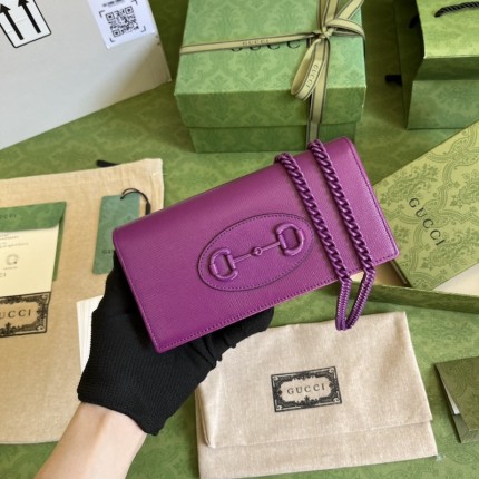 Gucci Horsebit 1955 wallet with chain ‎621892 Purple