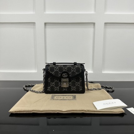 Gucci Ophidia GG mini shoulder bag Black GG denim ‎696180