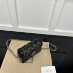 Gucci Ophidia GG mini shoulder bag Black GG denim ‎696180