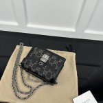 Gucci Ophidia GG mini shoulder bag Black GG denim ‎696180