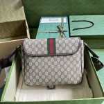 Gucci Ophidia Medium Messenger Bag ‎761741 Beige GG canvas